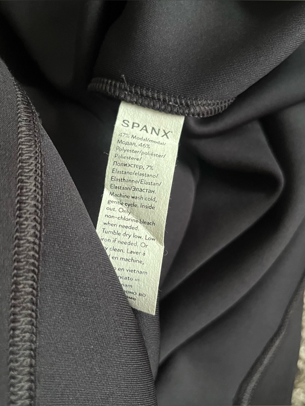 SPANX Air Essentials Crewneck Long Sleeve Dress Black Comfy Sporty Pockets $148 - Picture 6 of 8